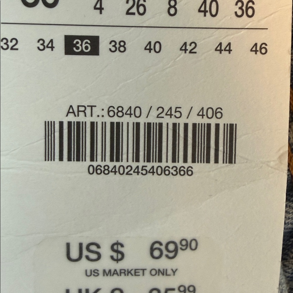 NWT zara zw collection wide leg low rise jeans - 27 runs big - Picture 10 of 10